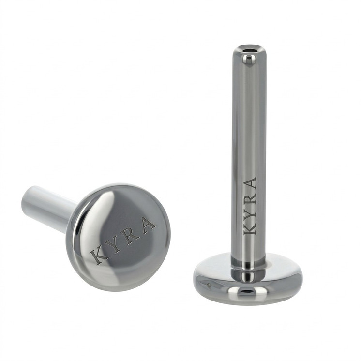 ASTM F-136 G23 Titanium internally threaded flat-back post.