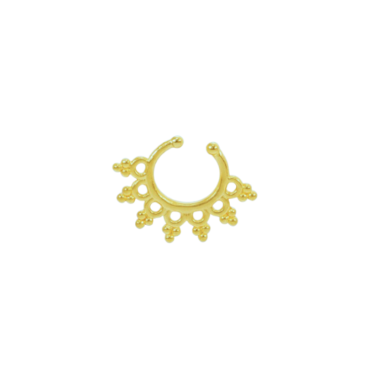 Fake Septum Filigree Ring Gold PVD Plated