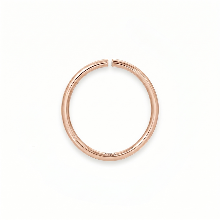 18K Solid Rose Gold Open ended Small Ring (6.5mm)