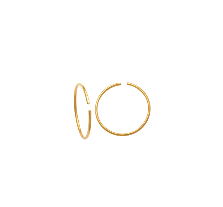 18K Solid Yellow Gold Open ended Medium Ring (10mm)