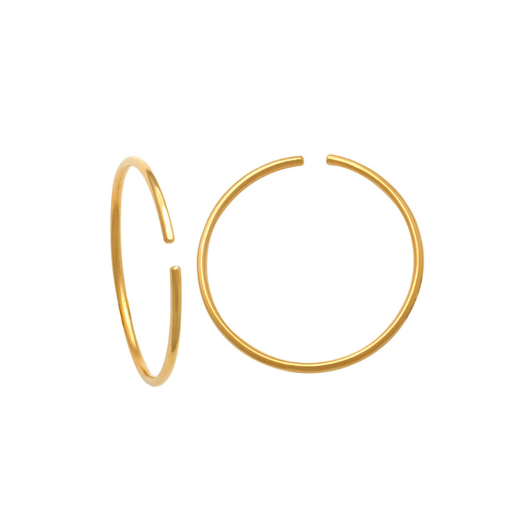 18K Solid Yellow Gold Open ended Large Ring ( 13.5mm)