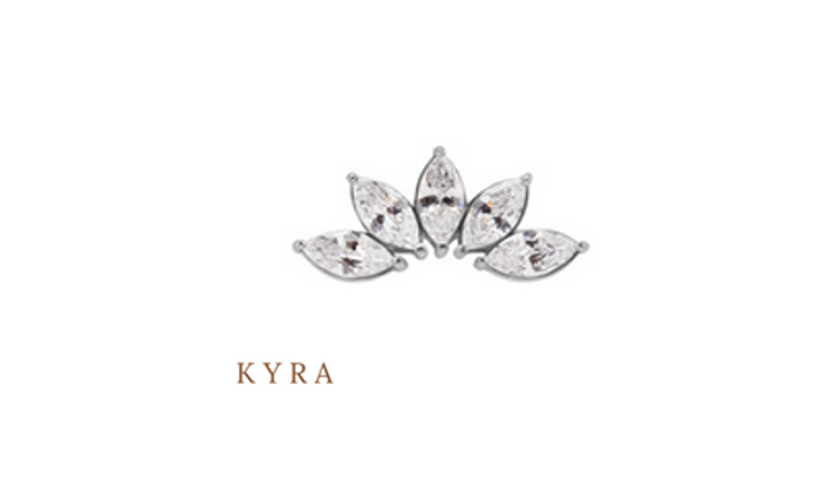 Titanium Lotus 5 CZ Threaded Top,
