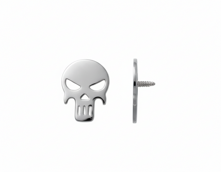 Golden Skull Threaded Stud 18K