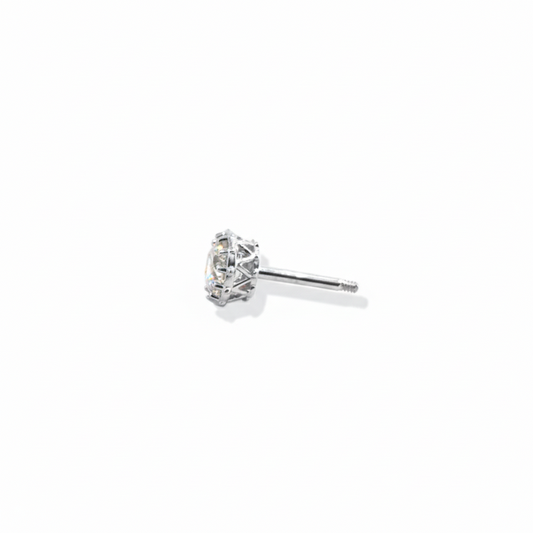 18K 3 mm KYRA Crown CZ Flat Back