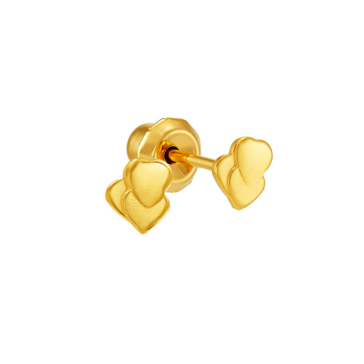 3mm Triple Hearts in 24k Medical Gold-plated