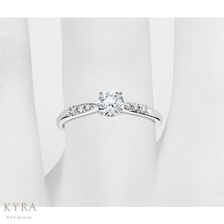 Small Side Diamonds Engagement Ring