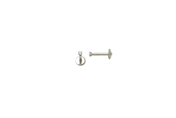 Classic Single Stone Threaded Stud