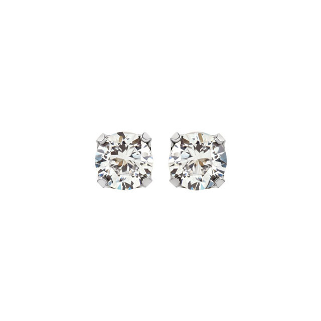 2mm Natural Diamond Ear Stud Set in White Gold