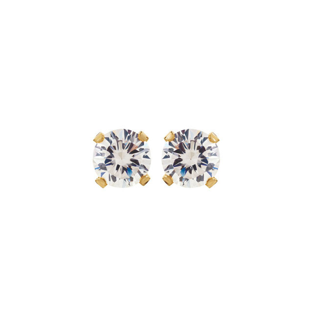 2mm Natural Diamond Ear Stud Set in Yellow Gold
