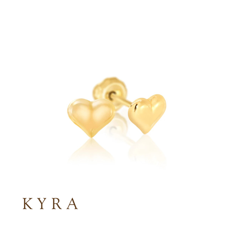 Puffed Heart Yellow Gold