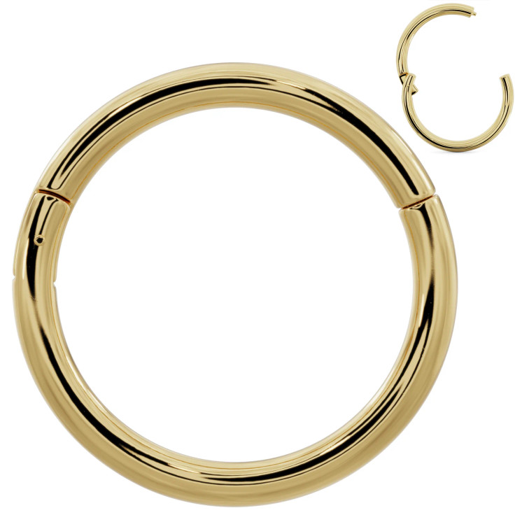 18K Plain Gold Clicker Hoop Earring