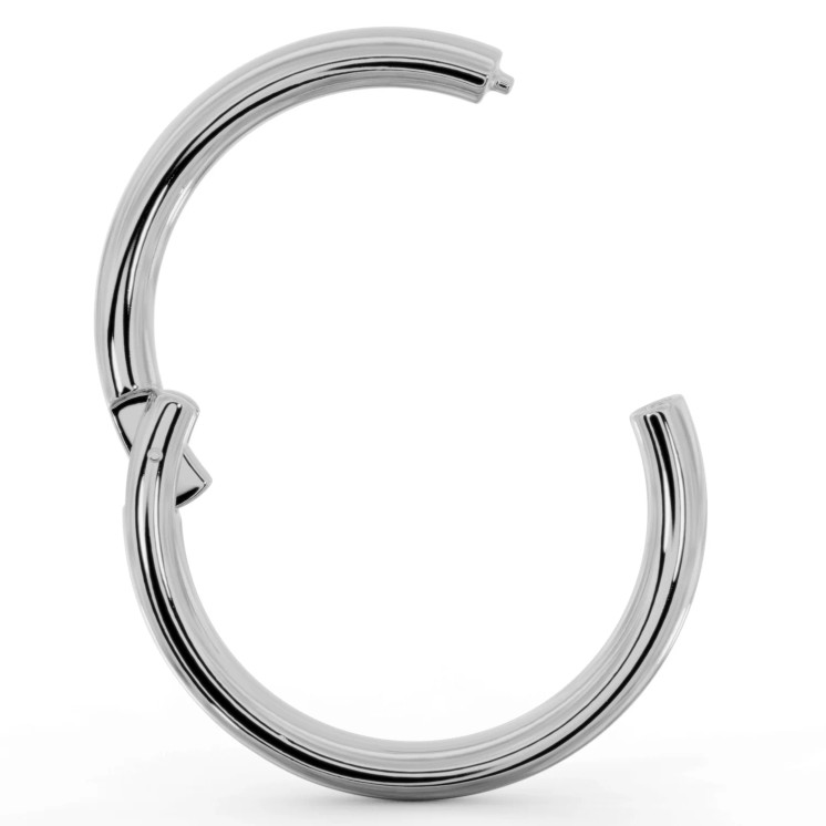 18K Plain Gold Clicker Hoop Earring