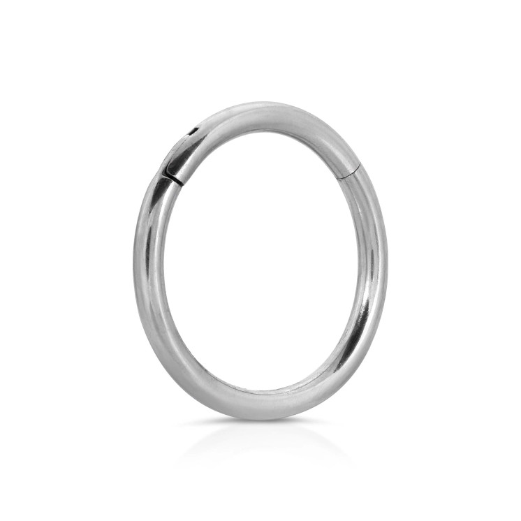 14K Plain Gold Clicker 8mm Seamless Hoop