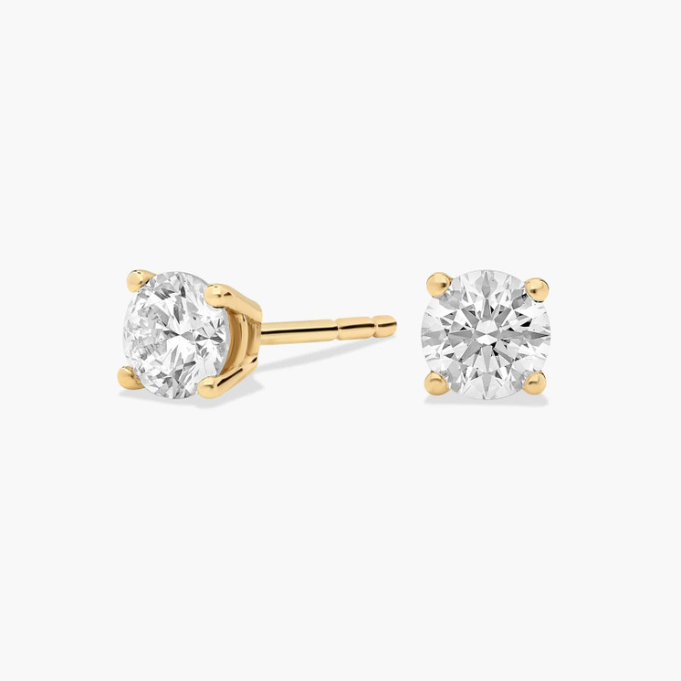 Classic Round CZ Ear Studs with Safety backs (4mm)