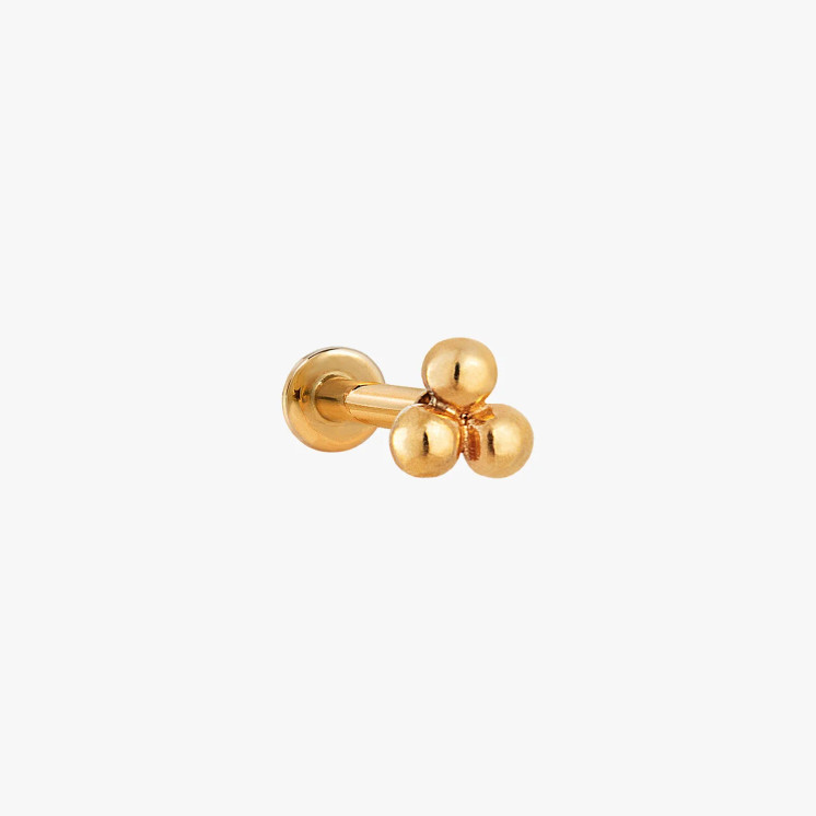 18k Plain Trinity Ball Threaded Stud(1mm)