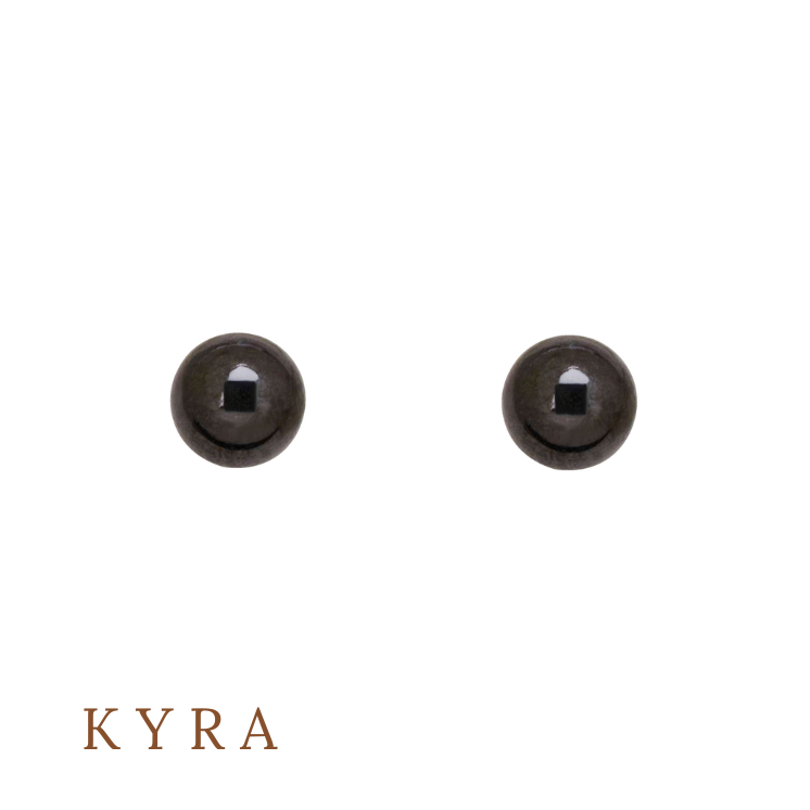 4mm Black Crystal Pearl Titanium  Ear Stud