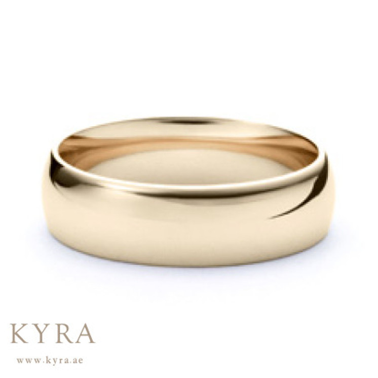 Light weight 18K Gold Wedding Ring 6mm