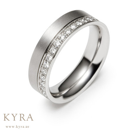 Platinum Band with Diamonds