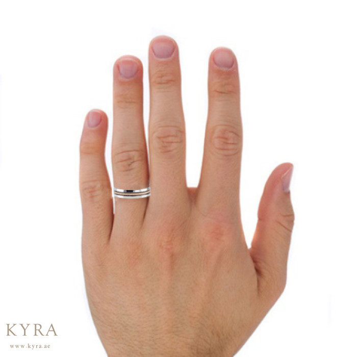 Two Tone Diamond Wedding Band in 18K (5mm)