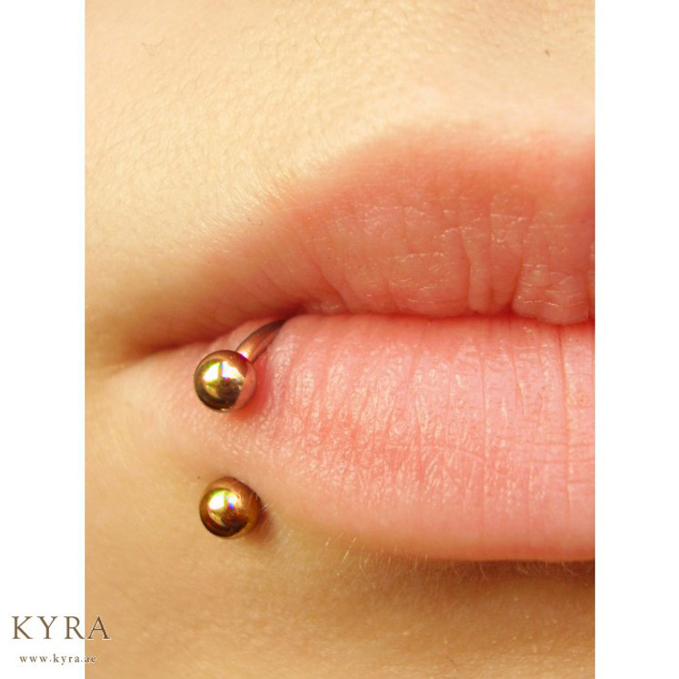 Gold Plated Steel Circular Barbell with Screwball ends