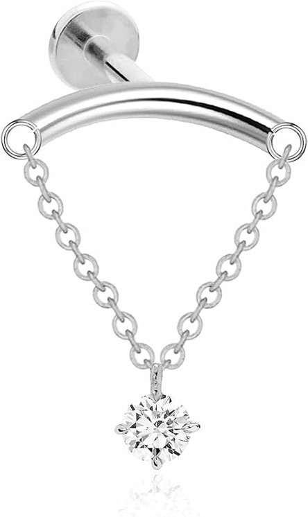 Hidden Helix w/Dangling Diamond(2.5mm)