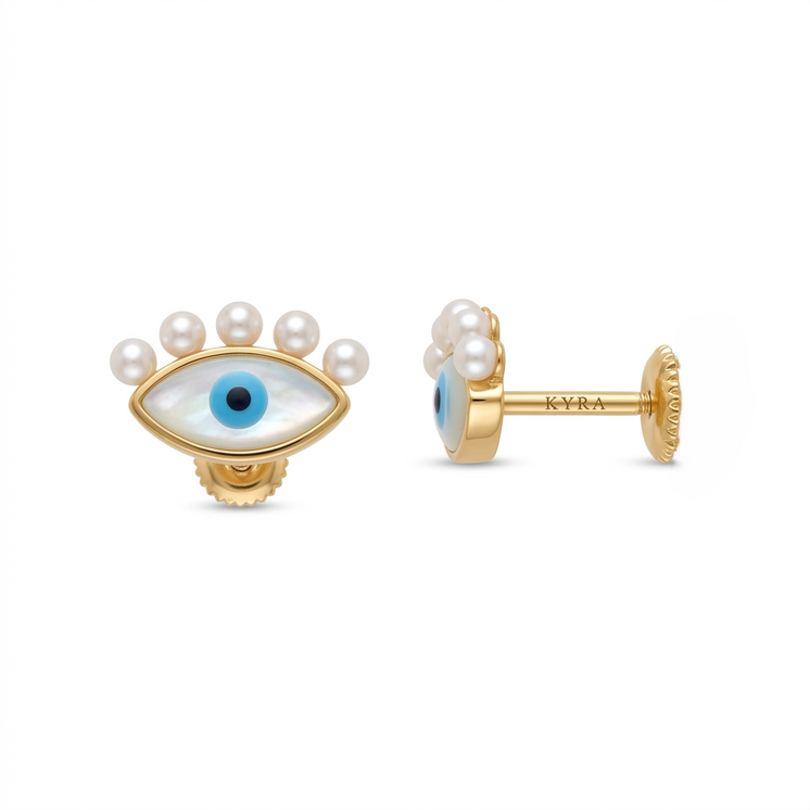 Evil Eye with Pearl Threaded Top