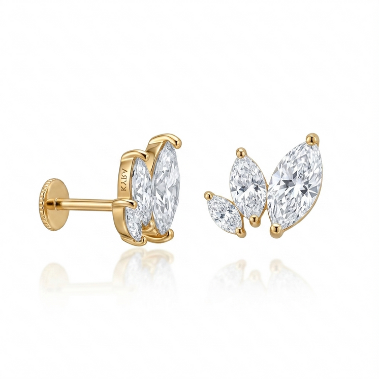Lily Marquise CZ Threaded Stud (Right)