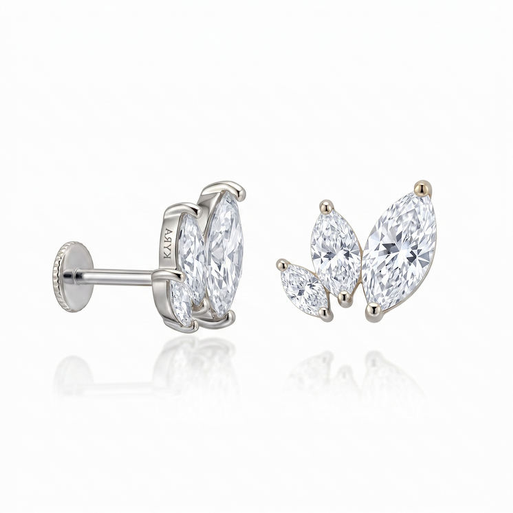 Lily Marquise CZ Threaded Stud (Right)