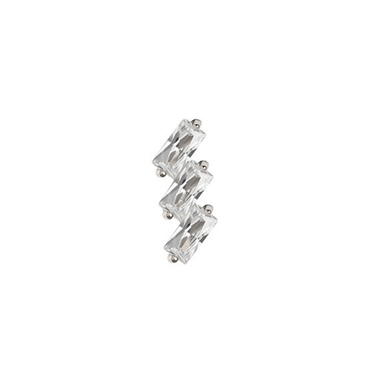 3 Step Baguette CZ Threaded Stud (Right)