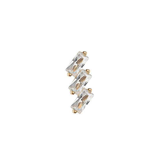 3 Step Baguette CZ Threaded Stud (Right)