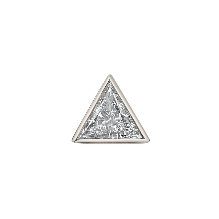 Triangle Bezel CZ Threaded Stud w/ post