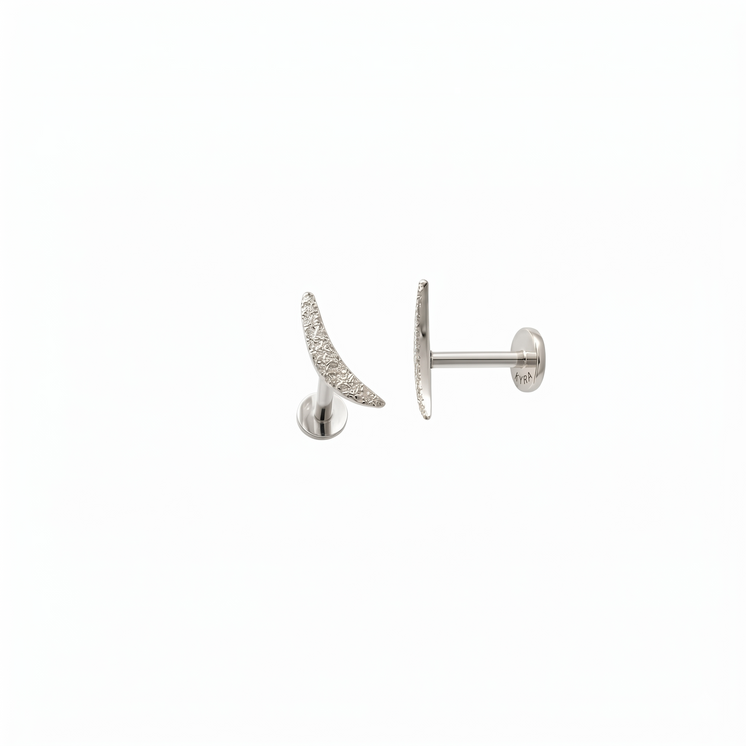 Chand Threaded Stud in White Gold