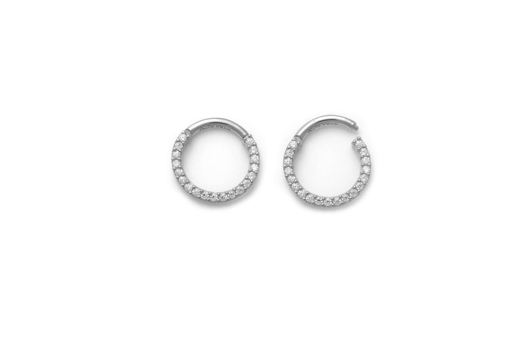 18K Gold Septum Clicker w/ CZ  8mm