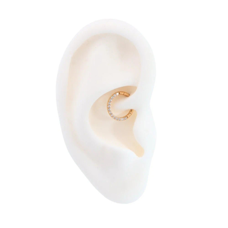 18K Gold Septum Clicker w/ CZ  8mm