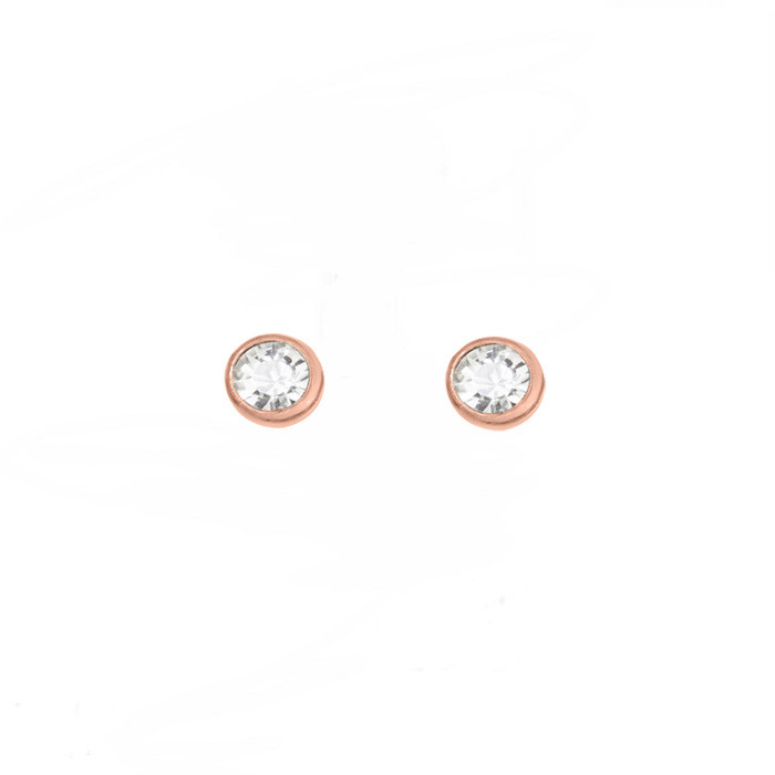 Rose Gold 4mm Bezel Ear Studs