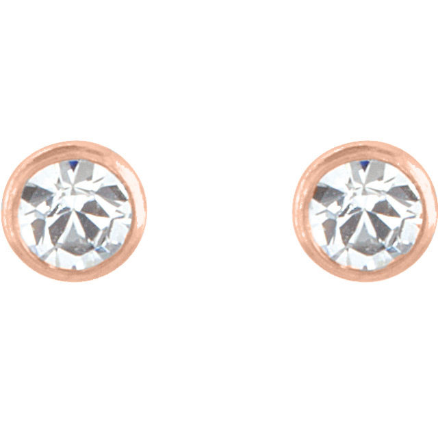 Rose Gold 4mm Bezel Ear Studs