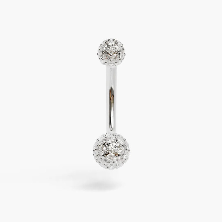 Belly Jewelry with CZ Pave Ball