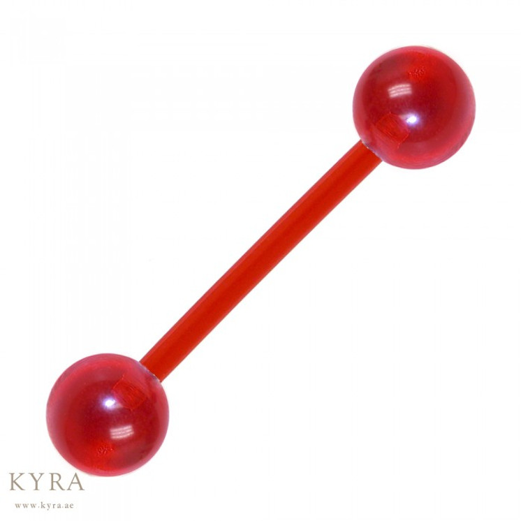 Bioplast Tongue Barbell Flexible  w/ Screw on Bal ends