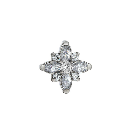 Jasmine CZ Threaded Stud in Titanium