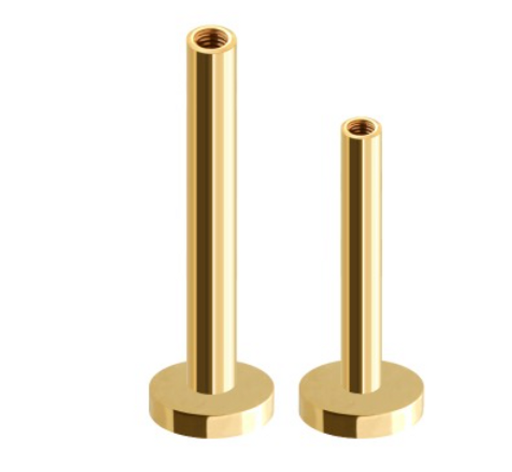 Internally Threaded labret Gold Plated