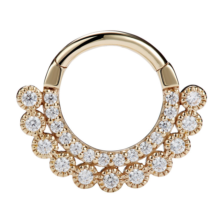 Hiranya Daith & Septum Clicker in 14K rose gold