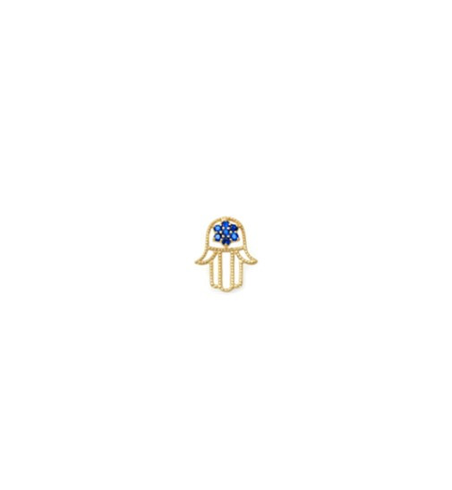 Hamsa with blue centered stone Dermal Jewellery