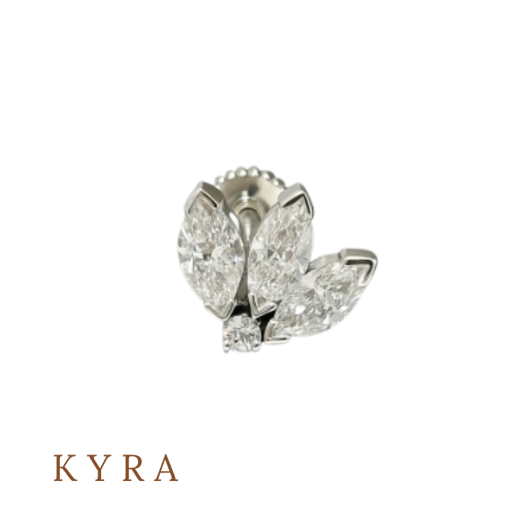 Marquise Blossom CZ Threaded Stud(Medium)
