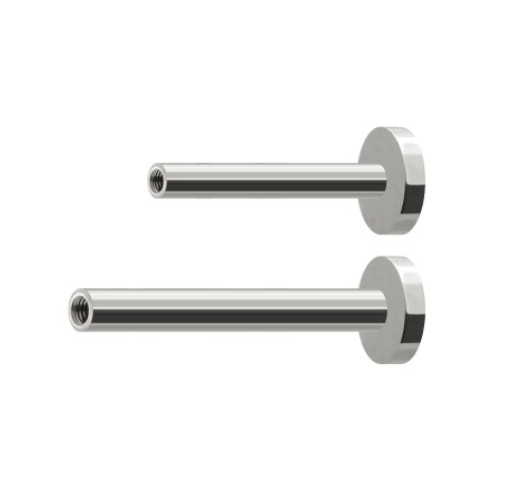 14K Whiite Gold Flat Back Labret White Gold