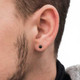 Black Ball Ear Studs Surgical Steel (4mm) on ear