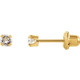 3mm CZ Ear Studs solid Yellow gold
