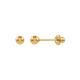 3mm Plain Ball Ear Studs in solid Yellow Gold