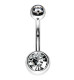 18K CZ Banana Barbell Belly Jewelry