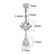 Dangling Belly Bar w/cz Drop in gold plated surgical steel