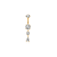 Dangling Belly Bar w/cz Drop in gold plated surgical steel